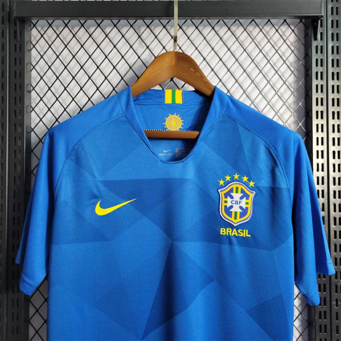 Retro Jersey 2018 Brazil Away Blue Soccer Jersey Vintage Brasil Camisetas de Futbol