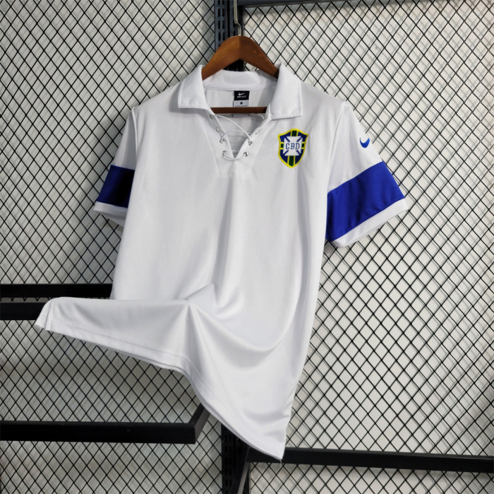 Retro Brasil Camisetas de Futbol Brazil 2004 FIFA 100 Years Anniversary White Soccer Jersey