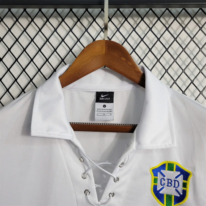 Retro Brasil Camisetas de Futbol Brazil 2004 FIFA 100 Years Anniversary White Soccer Jersey
