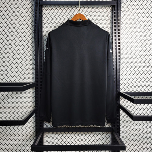 Long Sleeve Retro Jersey 2004 Brazil Black Goalkeeper Soccer Jersey