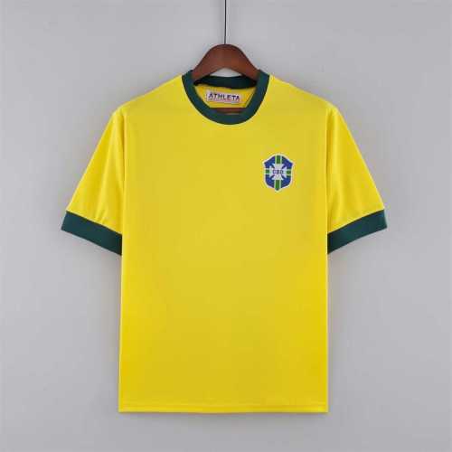 Retro Jersey 1970 Brazil PELE 10 Home Soccer Jersey Vintage Brasil Camisetas de Futbol