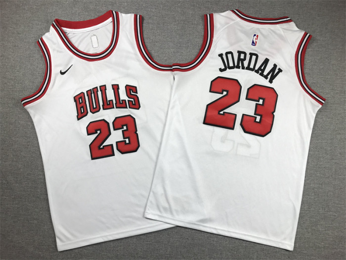 Youth Chicago Bulls 23 JORDAN White NBA Shirt Child Basketball Jersey