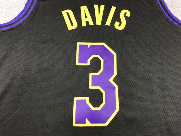 2024 City Edition Los Angeles Lakers 3 DAVIS Black NBA Jersey Basketball Shirt