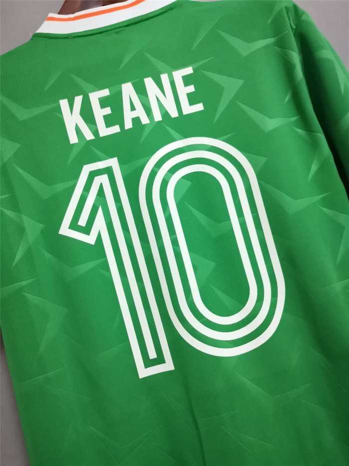 Retro Jersey 1990 Ireland KEANE 10 Home Soccer Jersey Vintage Football Shirt