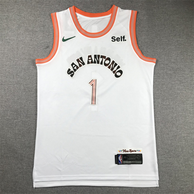 2024 City Editon San Antonio Spurs 1 WEMBANYAMA White NBA Jersey Basketball Shirt