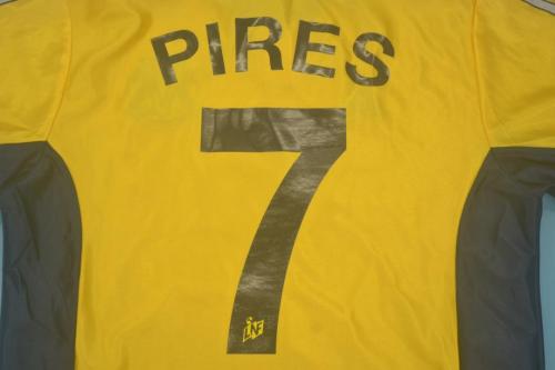 Retro Jersey 1998-1999 Marseille PIRES 7 Away Yellow Soccer Jersey Vintage Football Shirt