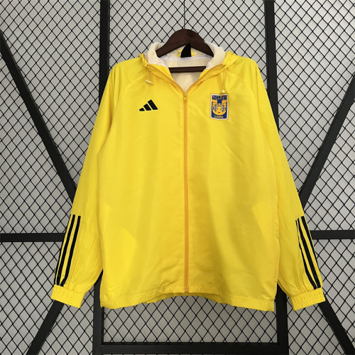 2023-2024 Tigres UANL Yellow Soccer Windbreaker Jacket