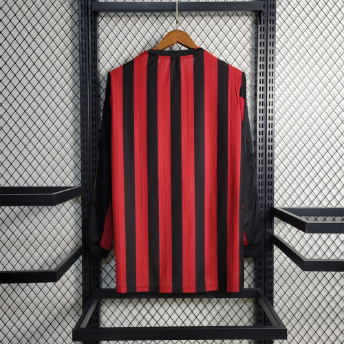 Retro Jersey Long Sleeve 2013-2014 AC Milan Home Soccer Jersey Vintage Football Shirt