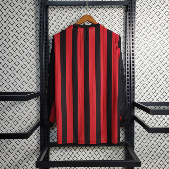 Retro Jersey Long Sleeve 2013-2014 AC Milan Home Soccer Jersey Vintage Football Shirt