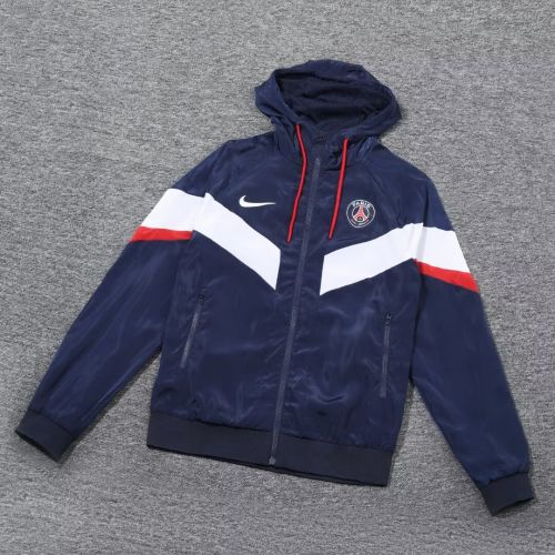 2023-2024 PSG Dark Blue/White/Red Soccer Windbreaker Jacket
