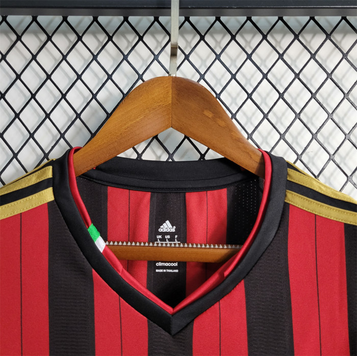 Retro Jersey Long Sleeve 2013-2014 AC Milan Home Soccer Jersey Vintage Football Shirt