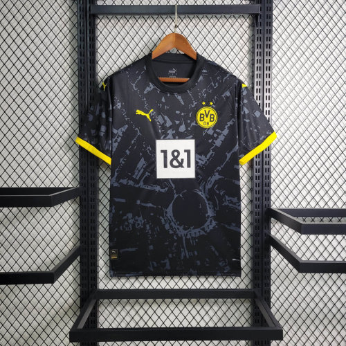 BVB Football Shirt Fans Version 2023-2024 Borussia Dortmund Away Black Soccer Jersey