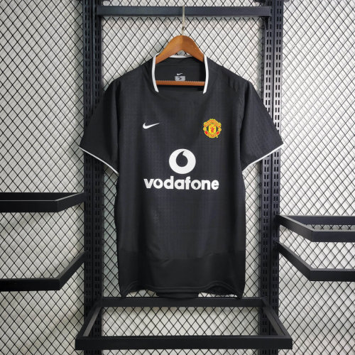 Retro Jersey 2003-2004 Manchester United Away Black Soccer Jersey Man U Vintage Football Shirt