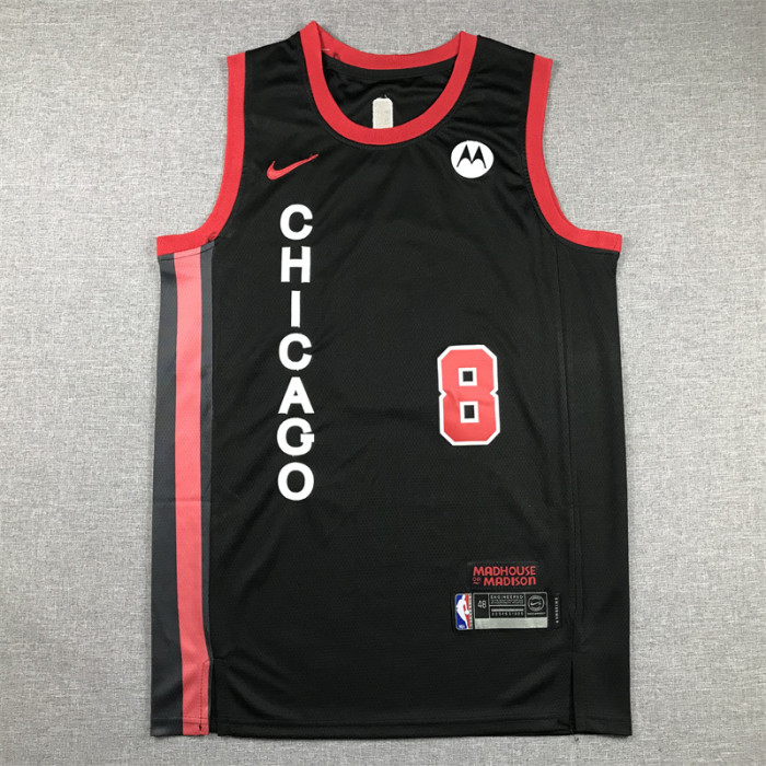 2024 City Edition Chicago Bulls 8 LAVINE Black NBA Jersey Basketball Shirt