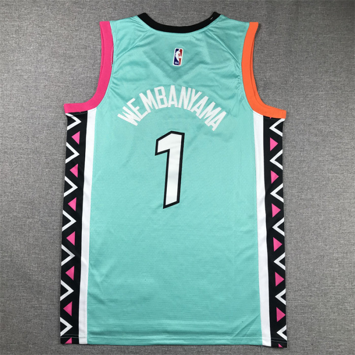 2024 City Editon San Antonio Spurs 1 WEMBANYAMA Green NBA Jersey Basketball Shirt