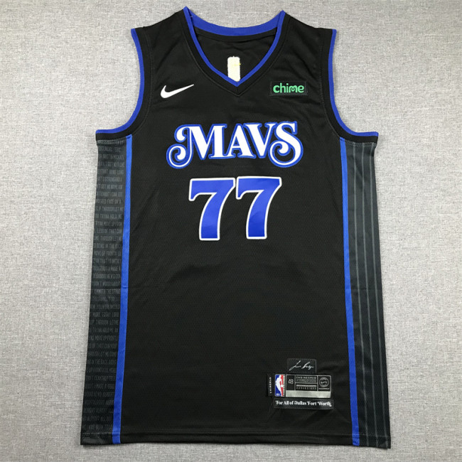 2024 City Edition Dallas Mavericks 77 DONCIC Black NBA Jersey