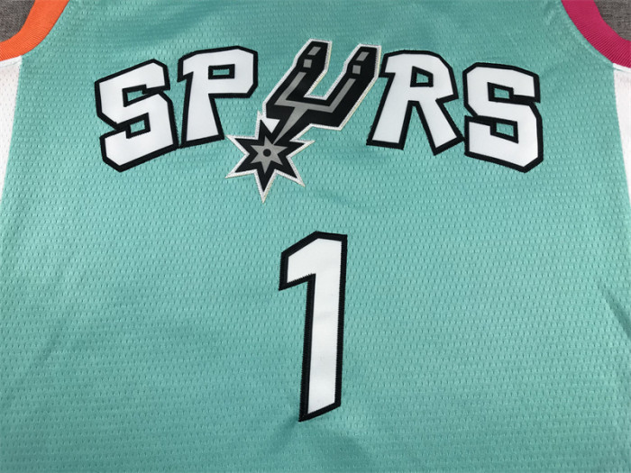 2024 City Editon San Antonio Spurs 1 WEMBANYAMA Green NBA Jersey Basketball Shirt
