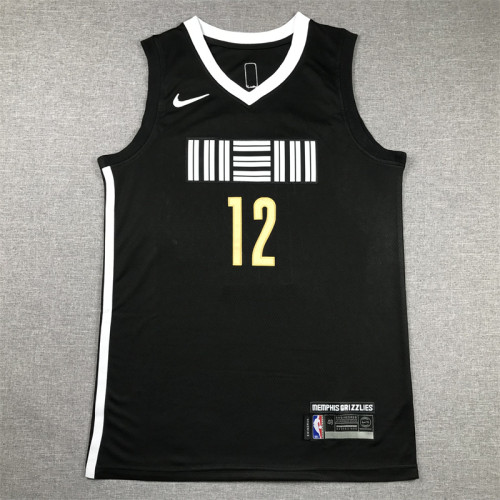 2024 City Edition Memphis Grizzlies 12 MORANT Black NBA Jersey Basketball Shirt