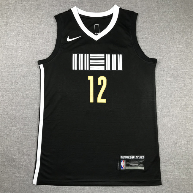 2024 City Edition Memphis Grizzlies 12 MORANT Black NBA Jersey Basketball Shirt