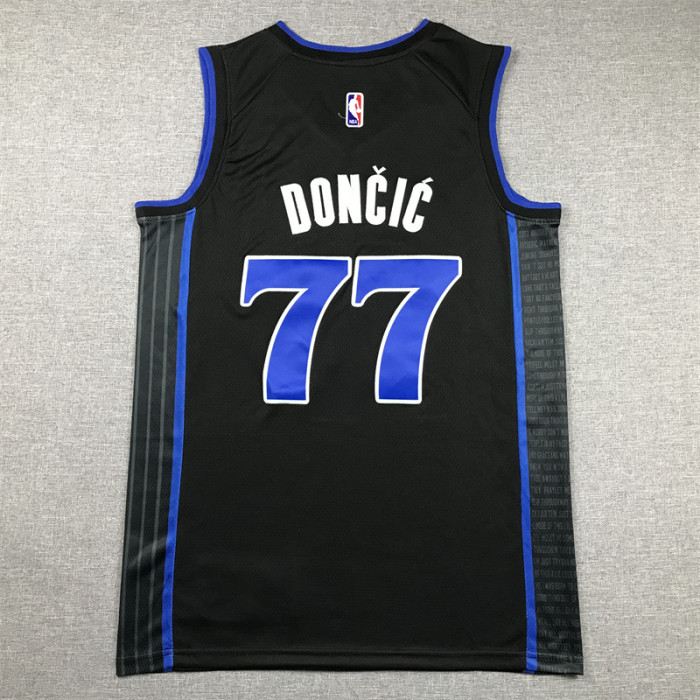 2024 City Edition Dallas Mavericks 77 DONCIC Black NBA Jersey