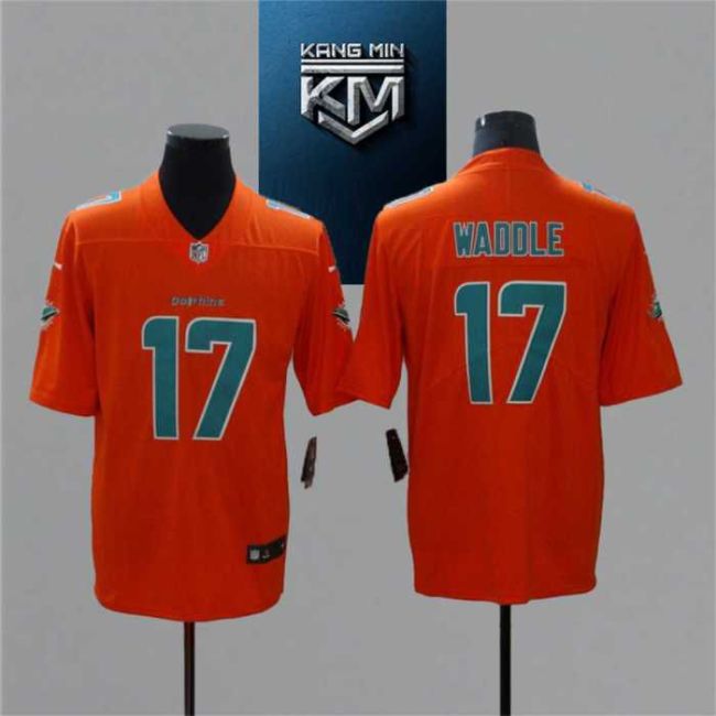 2023 Dolphins 17 WADDLE Orange NFL Jersey
