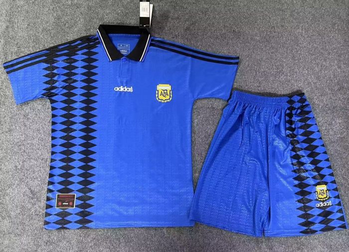 Retro Adult Uniform 1994 Argentina Home Soccer Jersey Shorts Vintage Football Kit