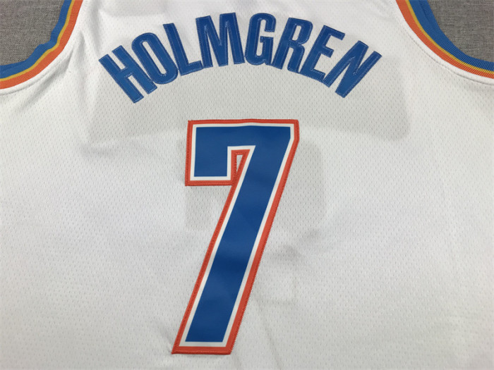 New Oklahoma City Thunder HOLMGREN 7 White NBA Jersey Basketball Shirt