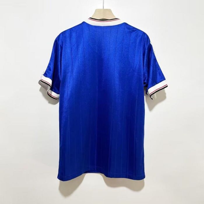 Retro Jersey 1982-1983 Manchester United Third Away Blue Soccer Jeresy Vintage Football Shirt