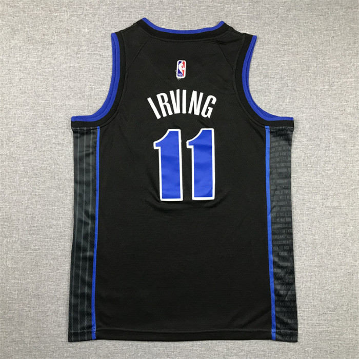 Youth 2024 City Edition Dallas Mavericks 11 IRVING Dark Blue NBA Jersey Child Basketball Shirt