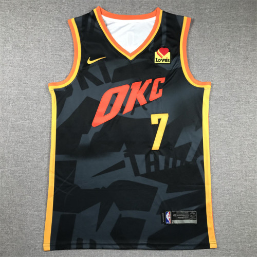 2024 City Edition Oklahoma City Thunder HOLMGREN 7 Black NBA Jersey Basketball Shirt
