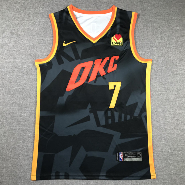 2024 City Edition Oklahoma City Thunder HOLMGREN 7 Black NBA Jersey Basketball Shirt