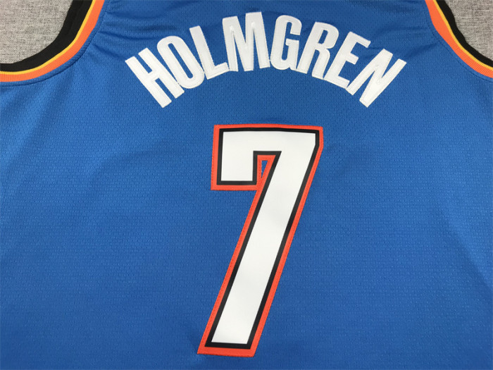 Oklahoma City Thunder HOLMGREN 7 Blue NBA Jersey Basketball Shirt