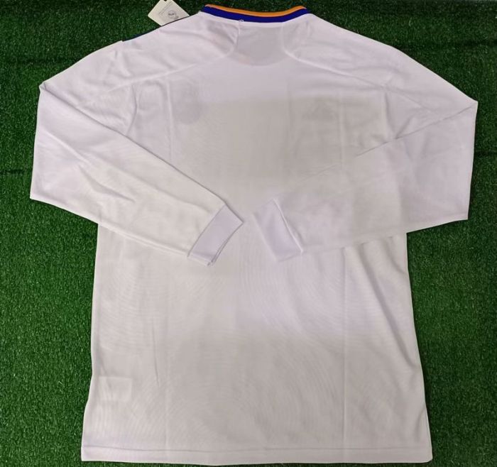 Retro Jersey Long Sleeve 2021-2022 Real Madrid Home Soccer Jersey Vintage Football Shirt