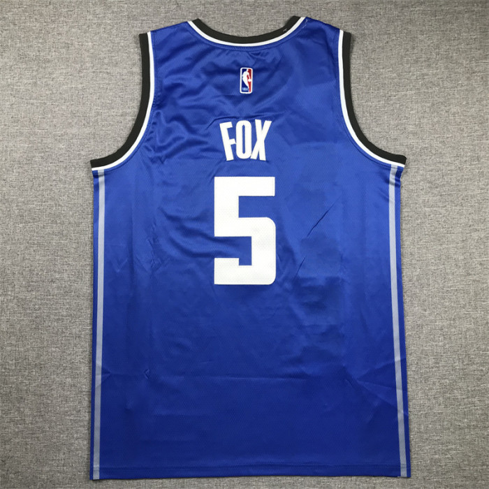 2024 City Edition Sacramento Kings 5 FOX Blue NBA Jersey Basketball Shirt