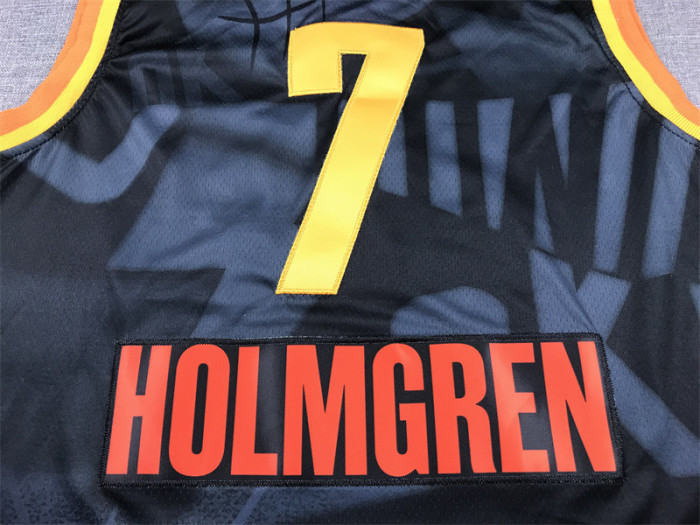 2024 City Edition Oklahoma City Thunder HOLMGREN 7 Black NBA Jersey Basketball Shirt