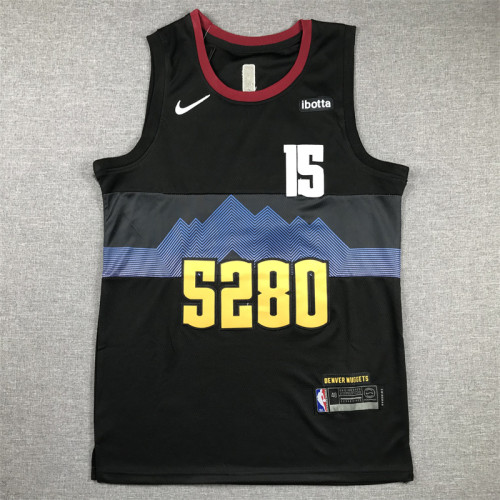2024 City Edition Denver Nuggets 15 JOKIC Black NBA Jersey Basketball Shirt