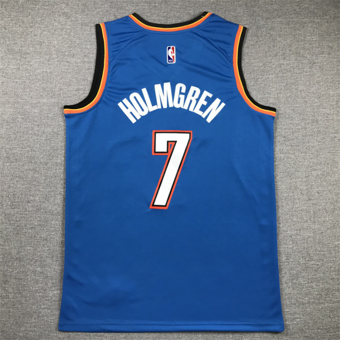 Oklahoma City Thunder HOLMGREN 7 Blue NBA Jersey Basketball Shirt