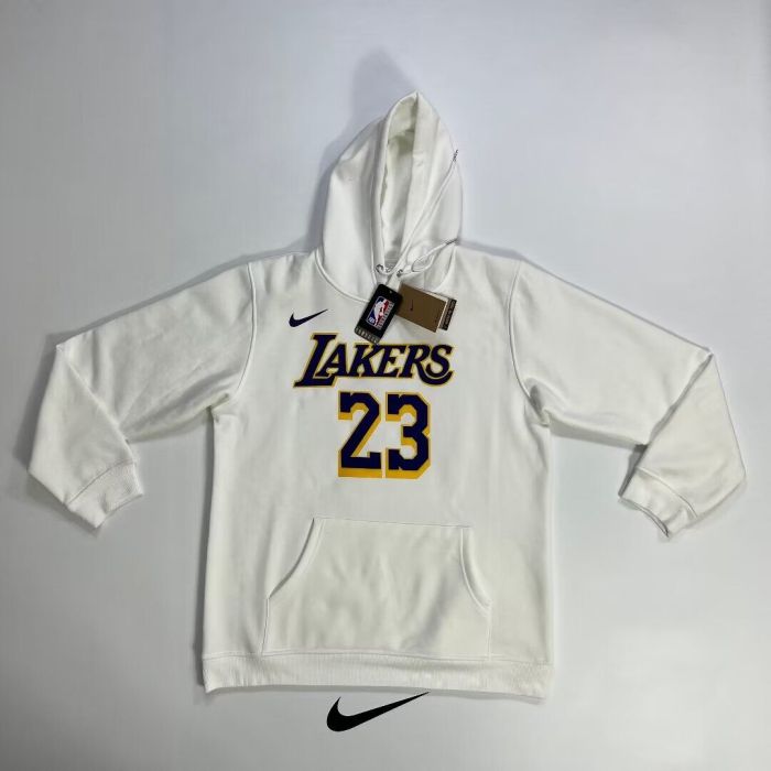 Los Angeles Lakers 23 JAMES NBA Hoodie Basketball Hoody Grey White Purple Yellow Cotton Sweater