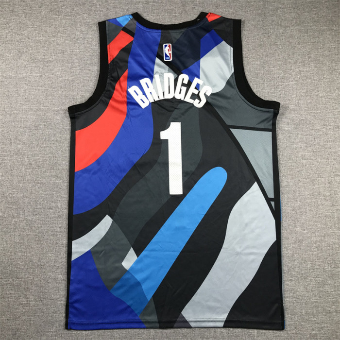 2024 City Edition Brooklyn Nets 1 BRIDGES Grey NBA Shirt Basketball Jersey