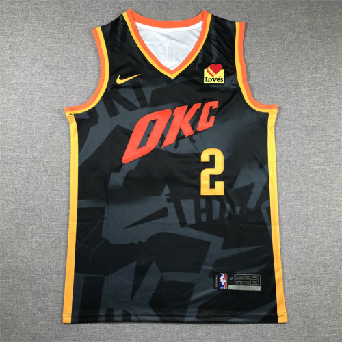 2024 City Edition Oklahoma City Thunder GIL GEOUS-ALEXANDER 2 Black NBA Jersey Basketball Shirt