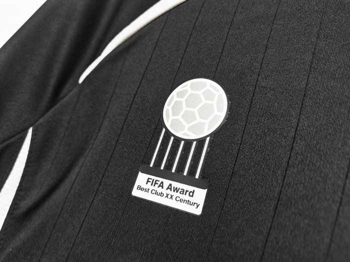 Long Sleeve Retro Jersey 2006-2007 Real Madrid Away Black Soccer Jersey Vintage Real Football Shirt