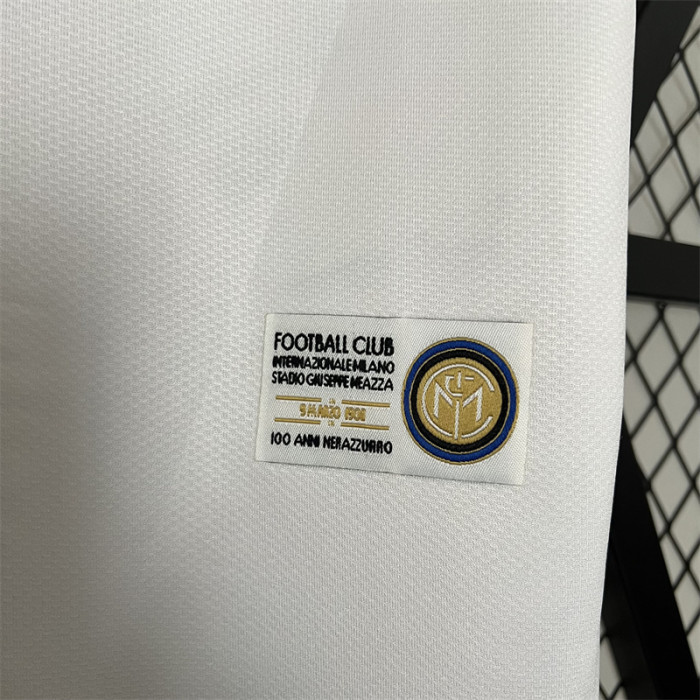 with Scudetto Patch Retro Jersey 2007-2008 Inter Milan Away White Soccer Jersey