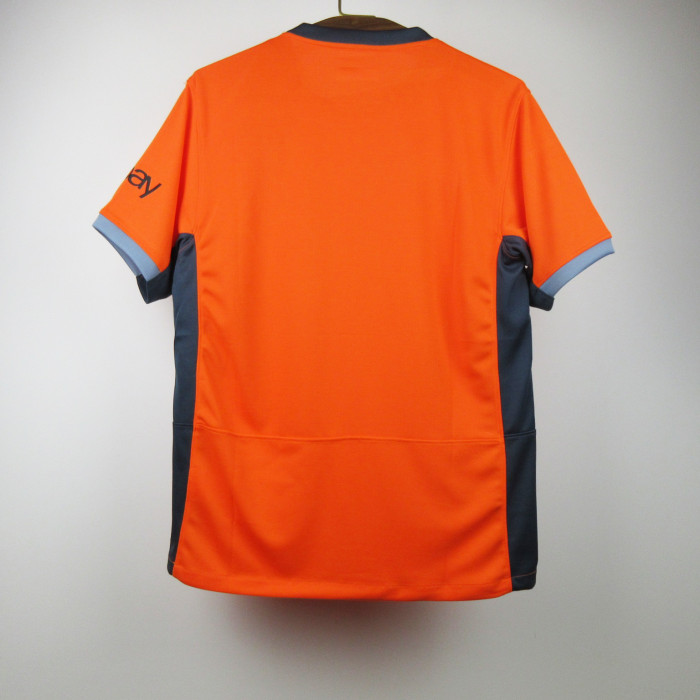 with Sponor Logo+Coppa Italia Patch Fan Version 2023-2024 Inter Milan Third Away Orange Soccer Jersey Inter Football Shirt
