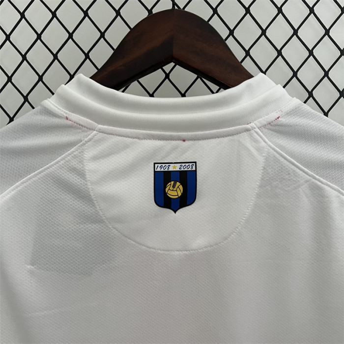 with Scudetto Patch Retro Jersey 2007-2008 Inter Milan Away White Soccer Jersey