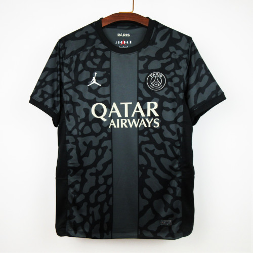 Maillot PSG Fan Version 2023-2024 Paris Saint-Germain Third Away Black Soccer Jersey