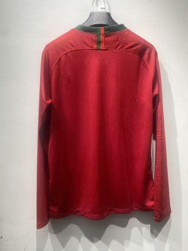 Long Sleeve Retro Jersey 2018 World Cup Portugal Home Soccer Jersey Vintage Football Shirt