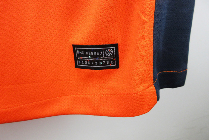 with Sponor Logo+Coppa Italia Patch Fan Version 2023-2024 Inter Milan Third Away Orange Soccer Jersey Inter Football Shirt