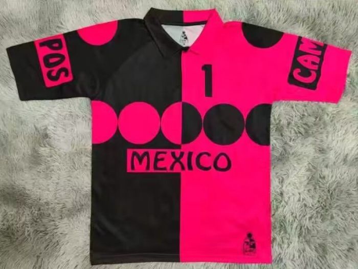 Retro Jersey Mexico J.CAMPOS 1 Black/Pink Special Edition Soccer Jersey