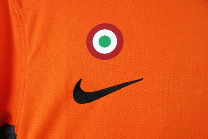 with Sponor Logo+Coppa Italia Patch Fan Version 2023-2024 Inter Milan Third Away Orange Soccer Jersey Inter Football Shirt