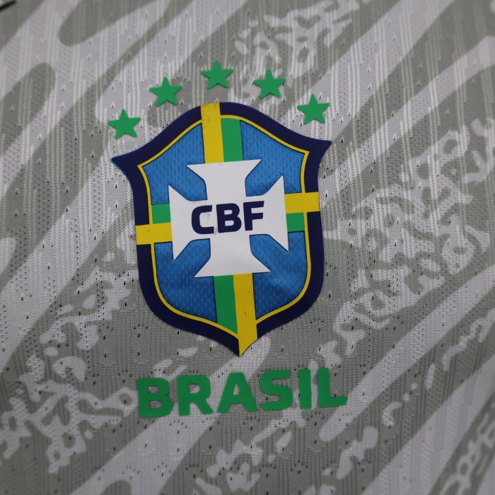 Player Version 2024 Brazil Grey Goalkeeper Soccer Jersey Brasil Football Shirt